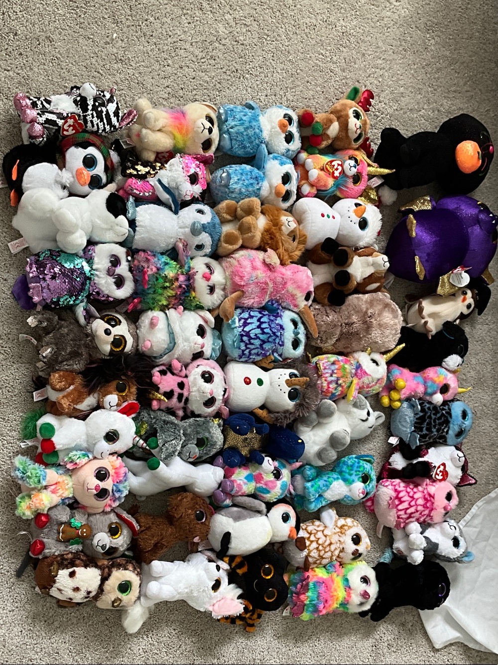 Ty Multicolor Beanie Boos Plush Bundle with Bright Rainbow Accents